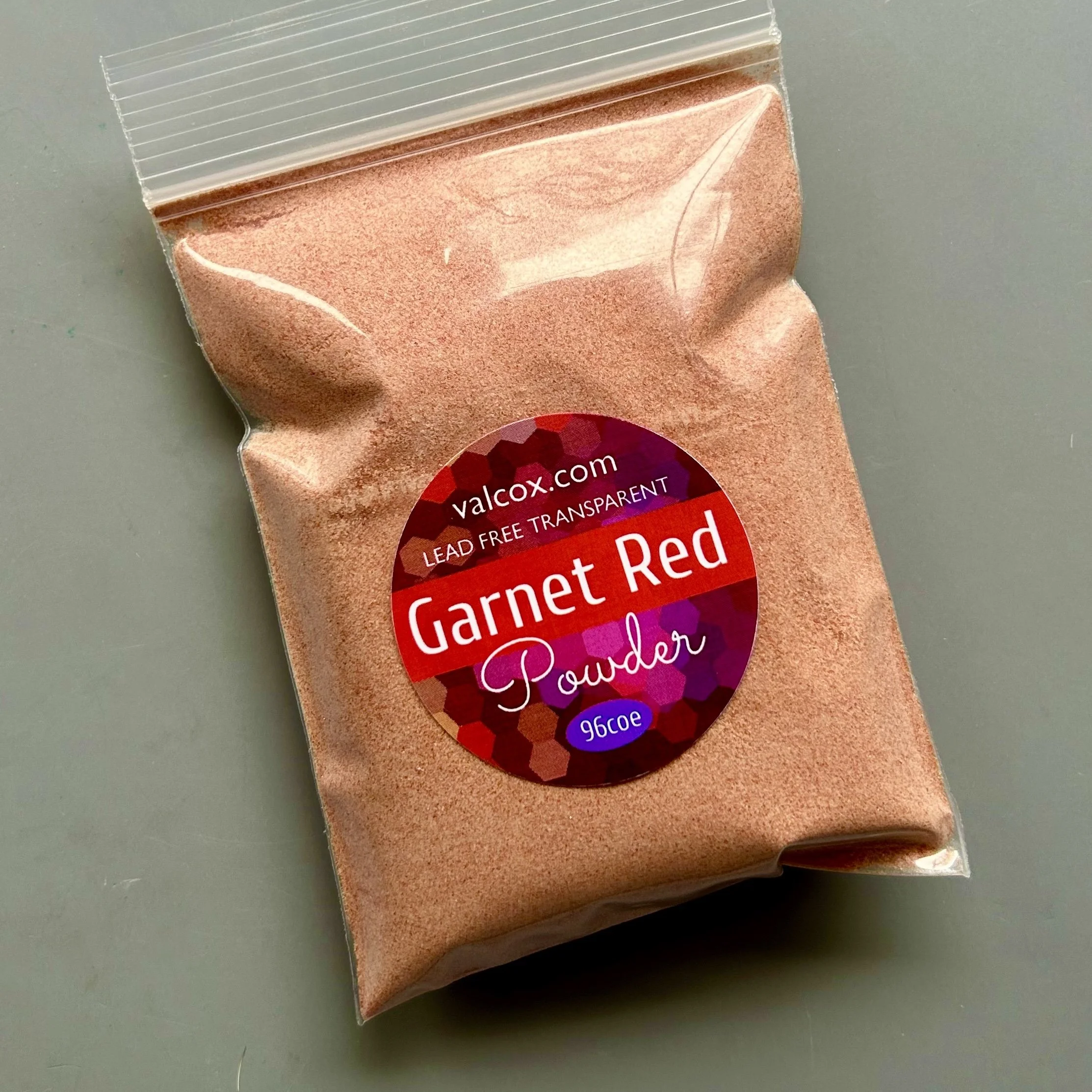 Powder, GARNET RED, 4oz, transparent, 96coe
