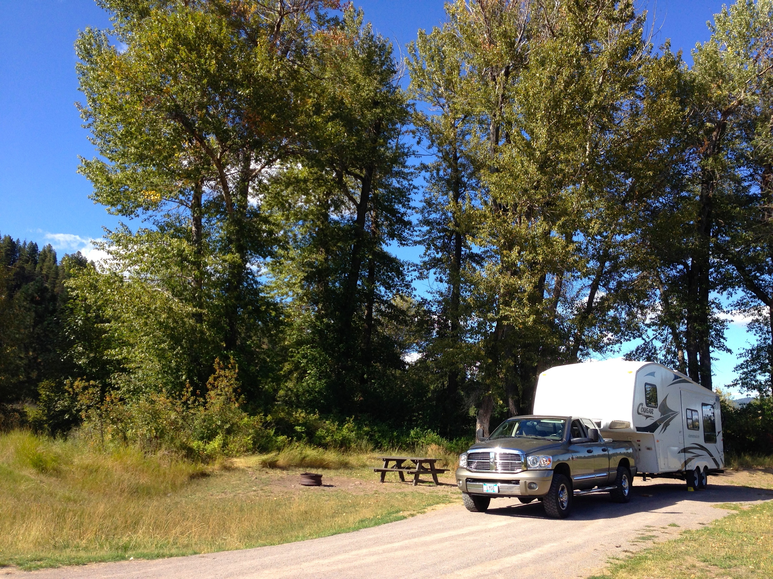 My campsite at Clearwater Crossing, a tributary of the Blackfoot