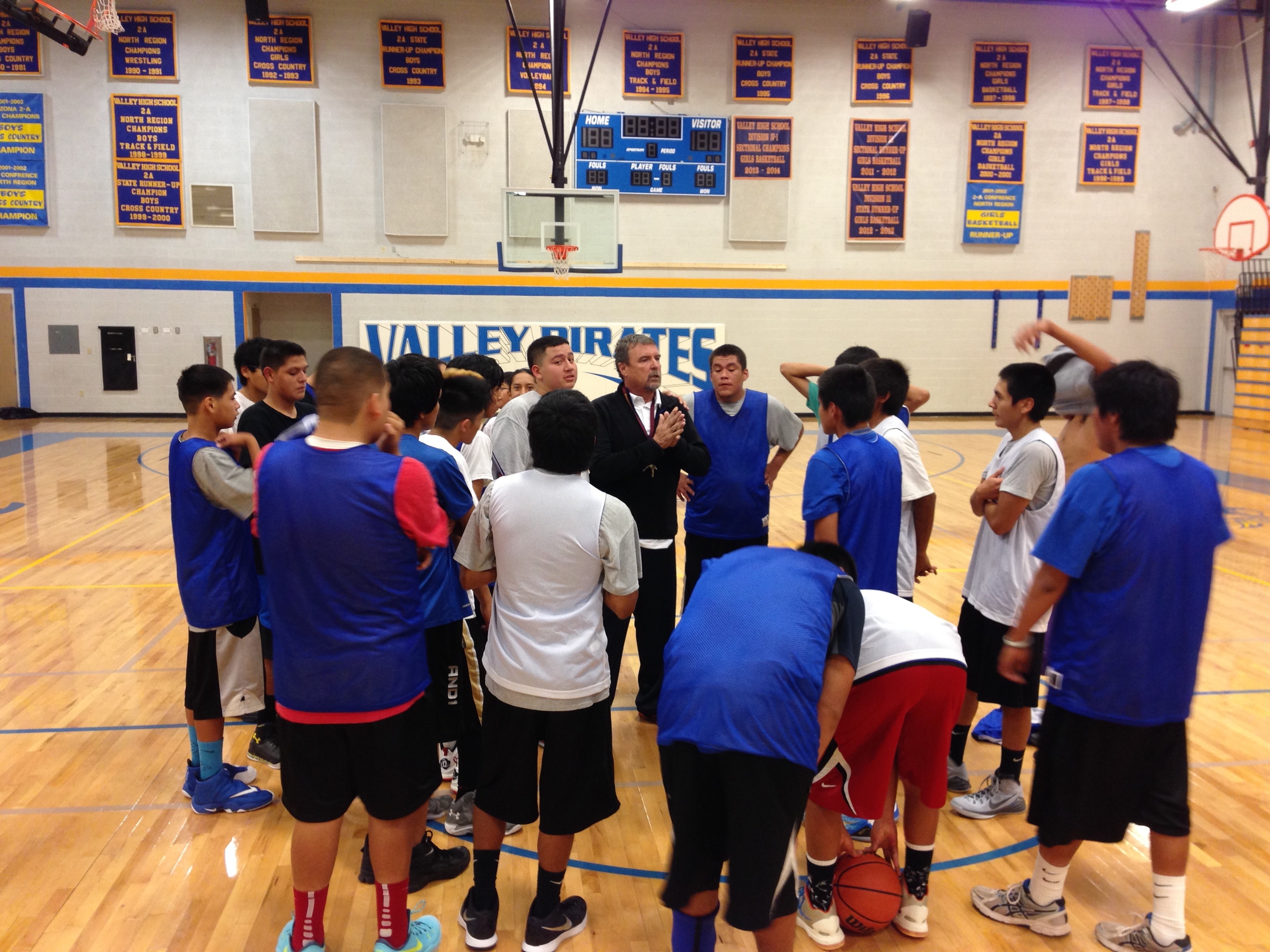 Mark Forster coaching basketball at Valley HS in Sanders, AZ.