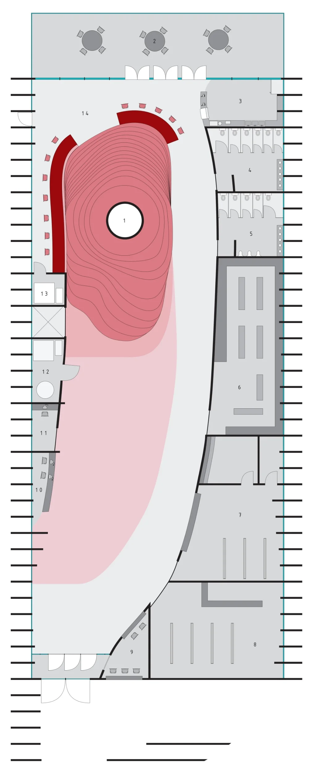  First floor plan/ski and other equipment rental//lounge area &amp; seating 