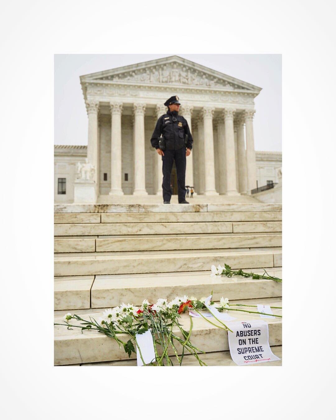 A  Supreme Court police officer stands guard over protesters gathered in support of Dr. Christine B. Ford, as Judge Kavanaugh testifies during his confirmation hearings.

#WashingtonDC #OnAssignment #sonya7iii #bealpha #politics #protesters #Kavanaug