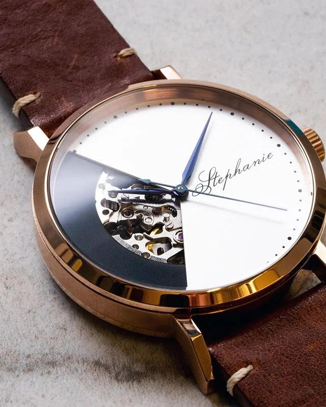 Close up of our flame blue watch hands! 
Join our watchmaking workshop: https://eoniq.hk ;)