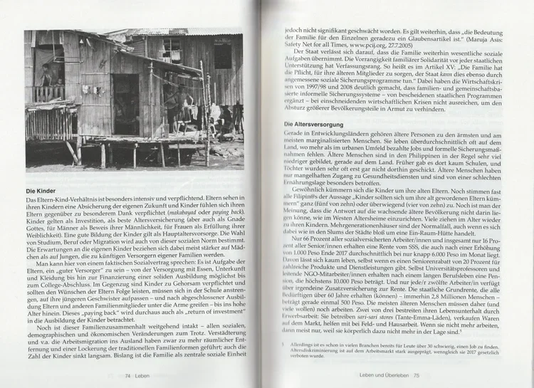 Abbildung Doppelseite aus "Handbuch Phillippinen - Gesellschaft, Politik, Wirtschaft, Kultur"; 2019