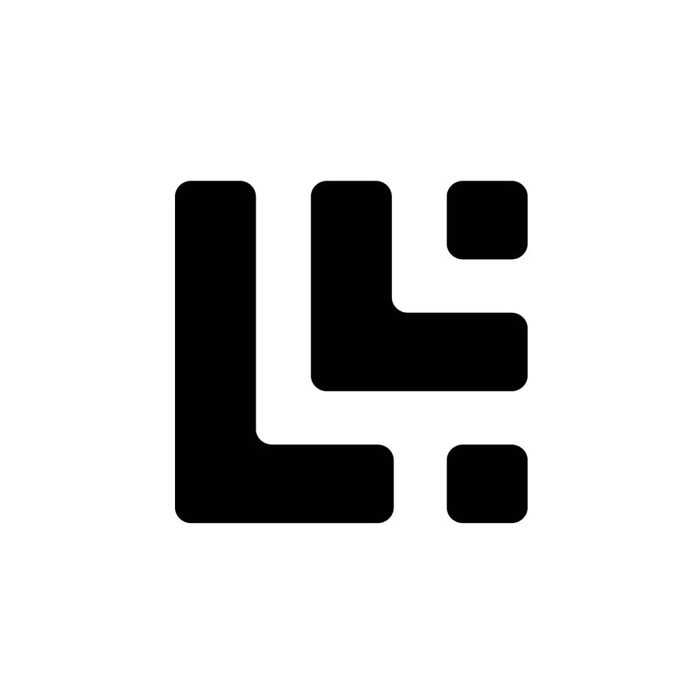 Schwarzes Logo mit stilisiertem Text auf weißem Hintergrund.