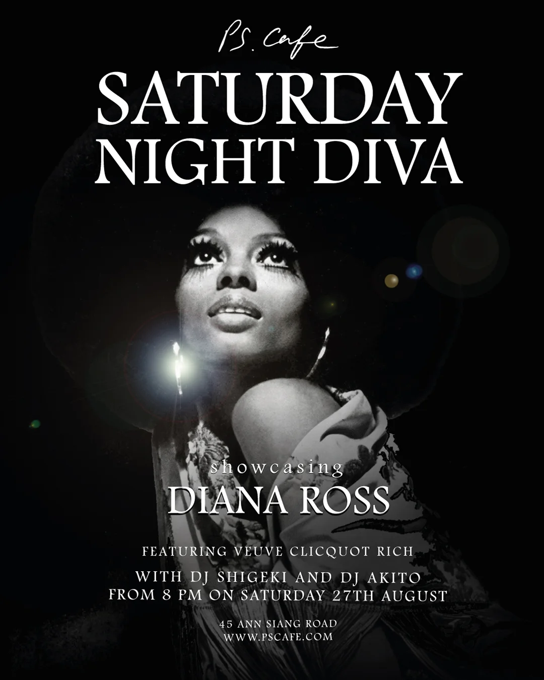 Join us at Ann Siang for our Saturday Night Diva, showcasing Diana Ross. Bring along your friends, drink and be merry! Event details here!