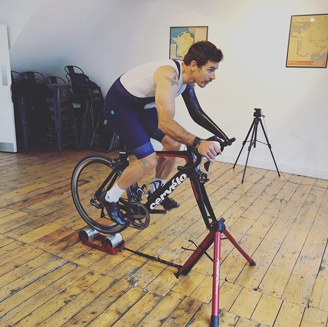 Afternoon well spent... thank you to @crimsonperformance for the bike fit. I have been struggling getting comfortable for some time now! With the postponement of the games this is a great time to test new products and positions.