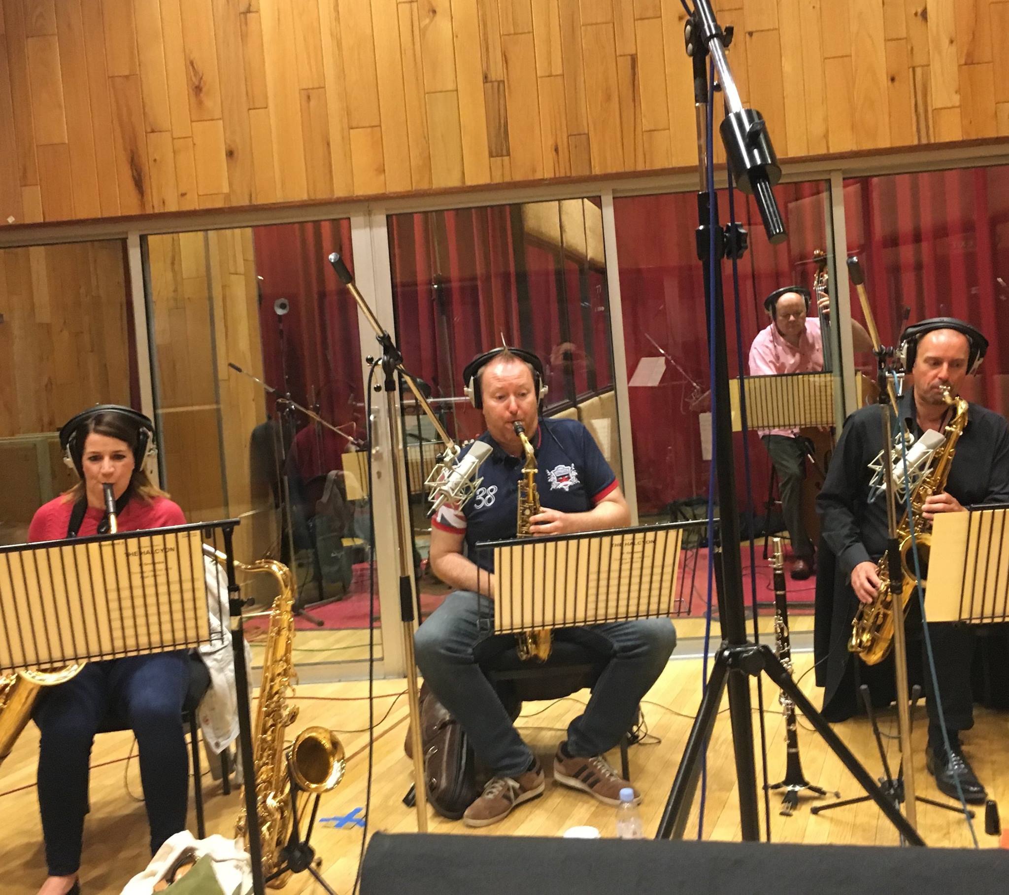 Recording the score for Halcyon (ITV). Angel Studios, September 2016. Claire McInerney, Howard McGill, MW