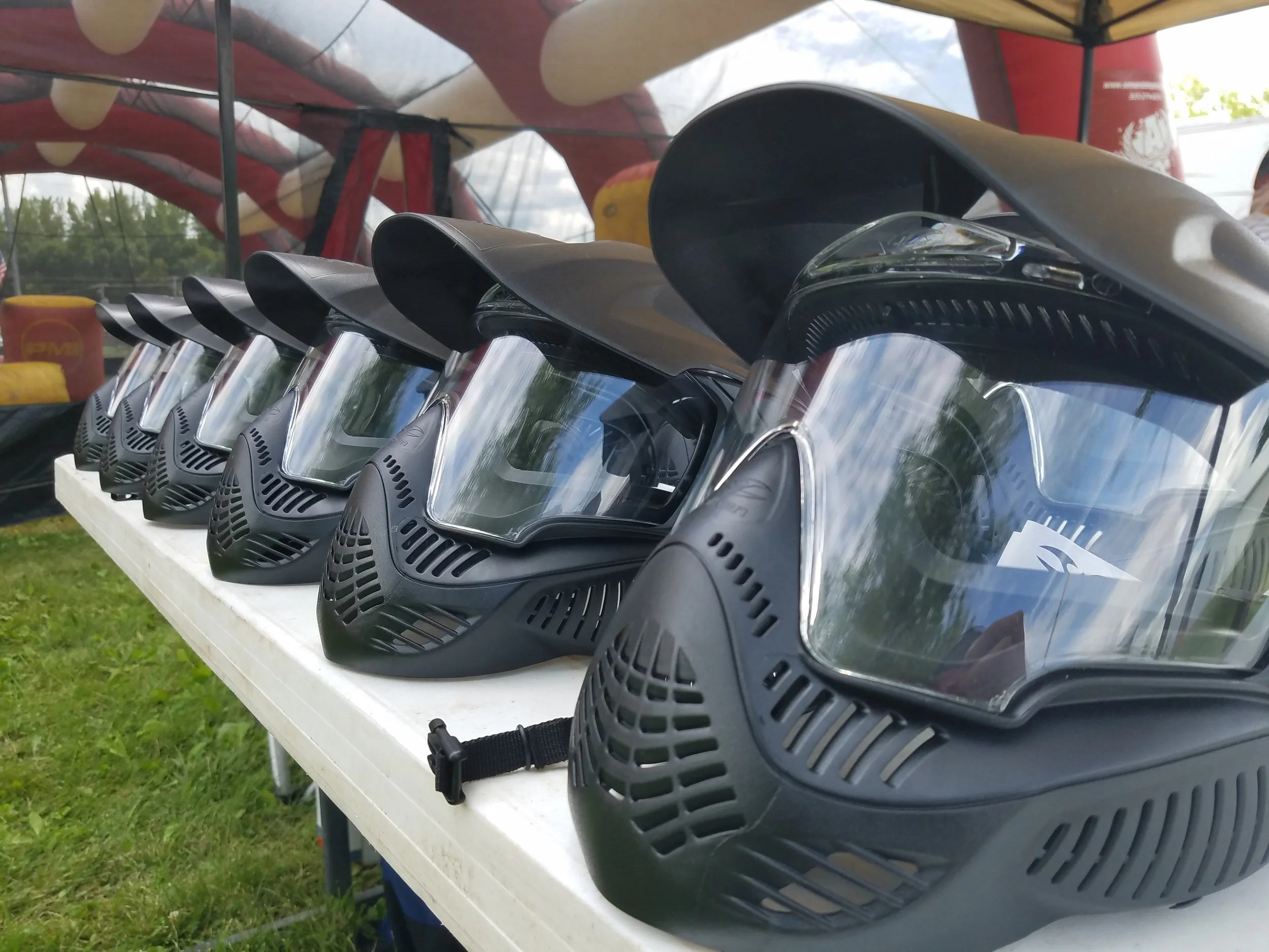 Each participant is provided FULL FACE protection prior to entering the arena 