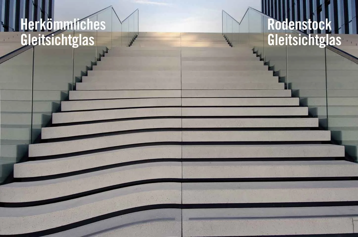 Herkömmliches Gleitsichtglas(links) Individualisiertes Gleitsichtglas(rechts)