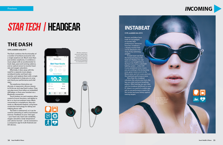 Spread from 'The Essential Guide to Smart Fitness and Health' magazine