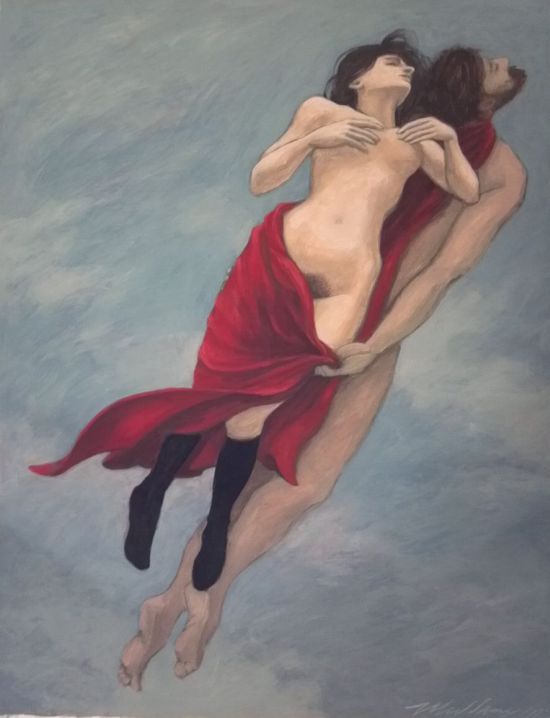"Ascending" Gouache on paper 11 1/2" x 15"
