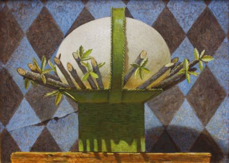 "Nesting" Egg Tempera 9" x 12"