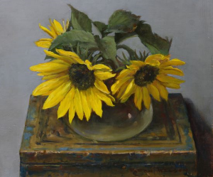 "Sunny Tea" Oil on canvas 9 1/8" x 10 3/4"