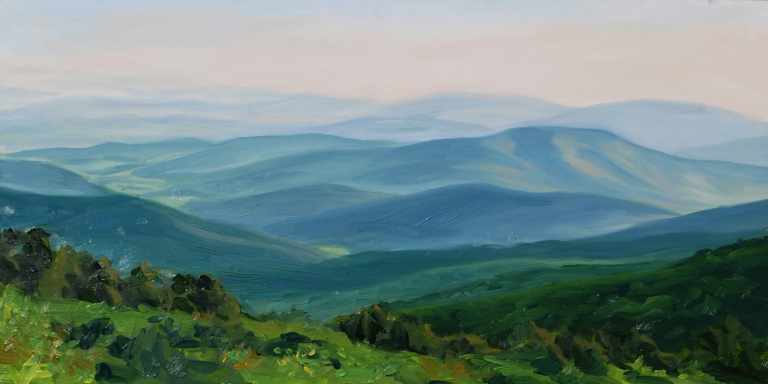 "Harris Hollow Loop from Skyline Drive" Oil on canvas 12" x 24"