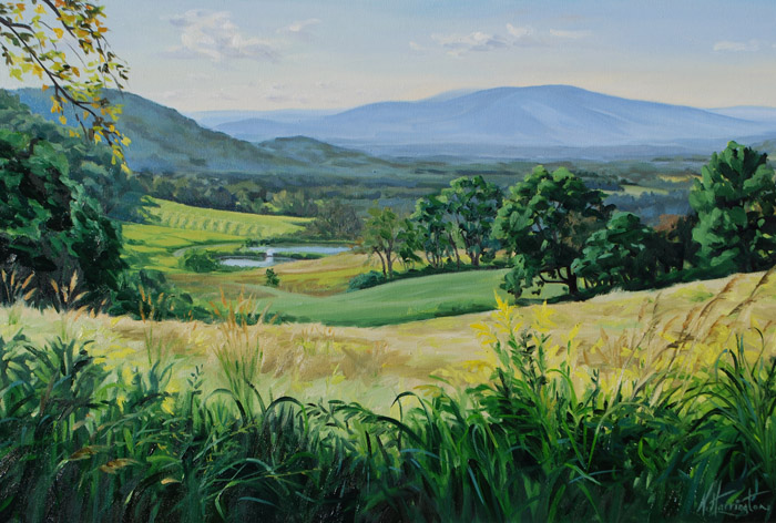 "View From the Top of Henry's Meadow. Late Summer" Oil on canvas 20" x 30"