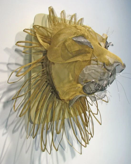 "Lion" Painted screen and wire