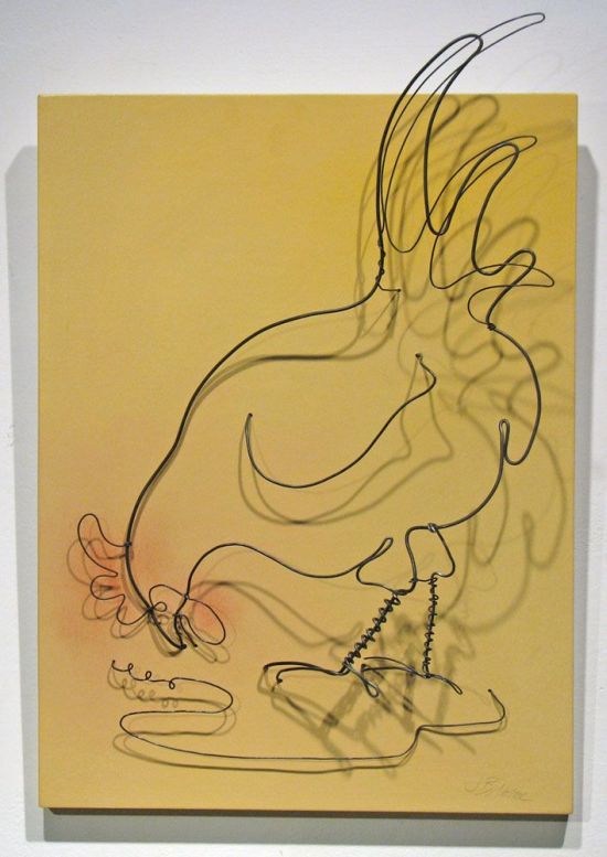 "Chicken" Wire on painted board