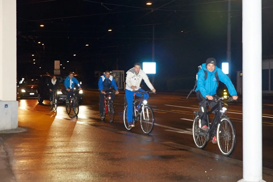 Midnight bicycle ride to the lake...
