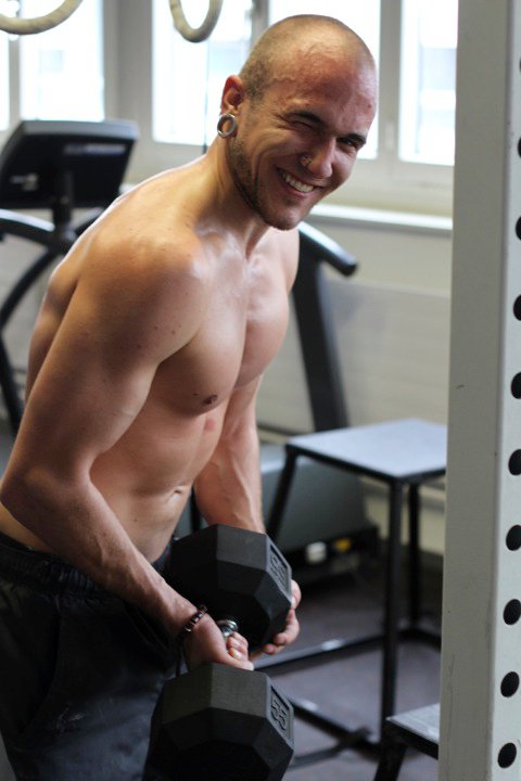 Mathias working out on our first box!