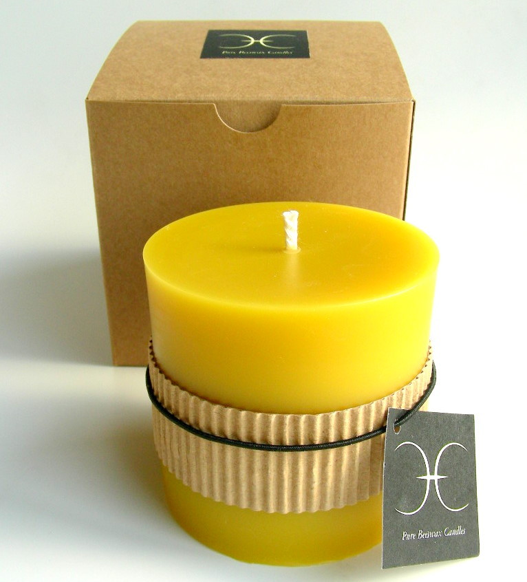 100% Pure Beeswax Pillar Candle-extra large 3 wick Beeswax Pillar Cand –  Stanwood Bee Company, LLC