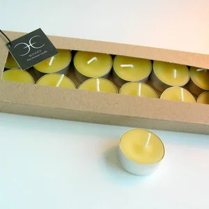 Boxed Set 12 Beeswax Tealights — C H I C A G O H O N E Y C O - O P