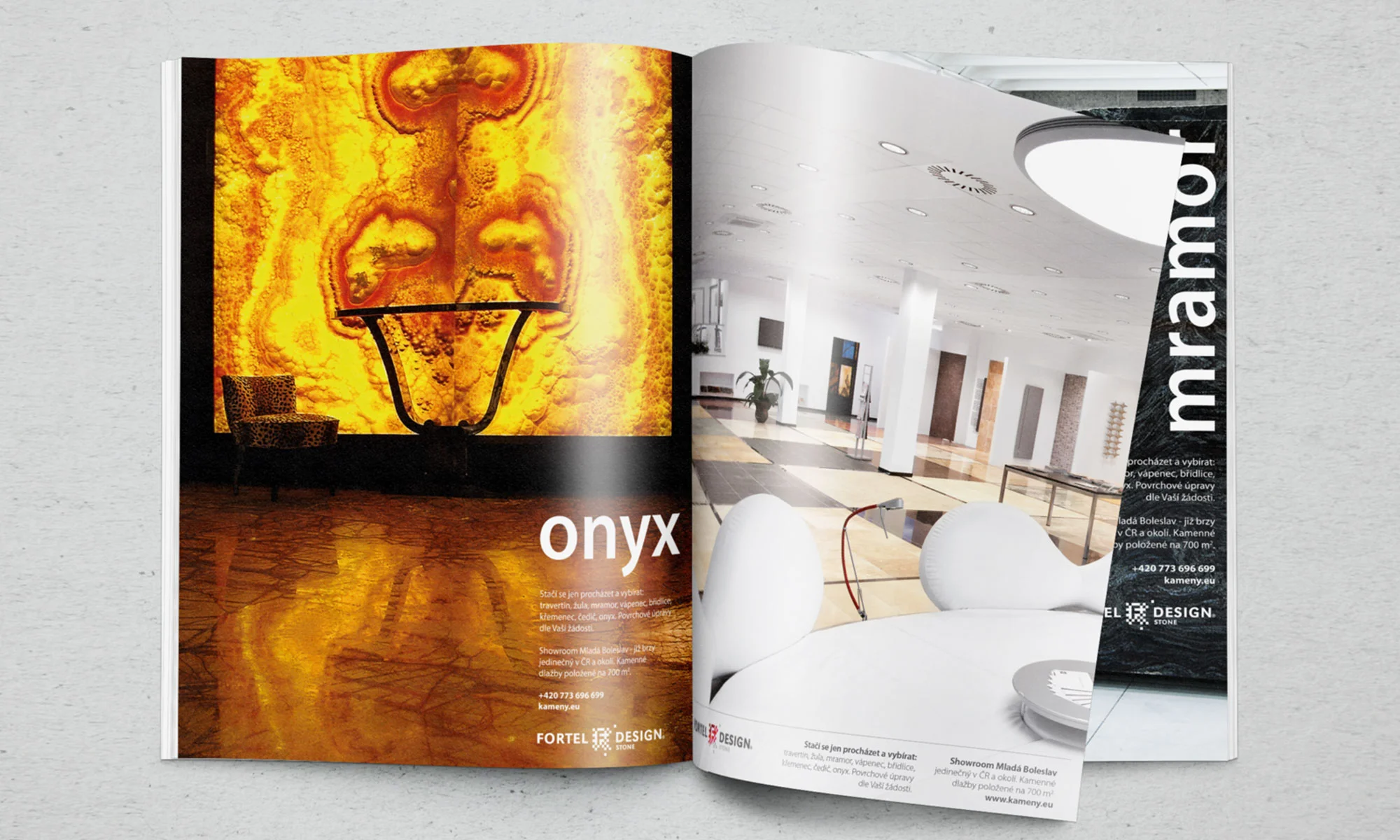 Design + tisková data a foto magazínu pro Fortel Design - realizace