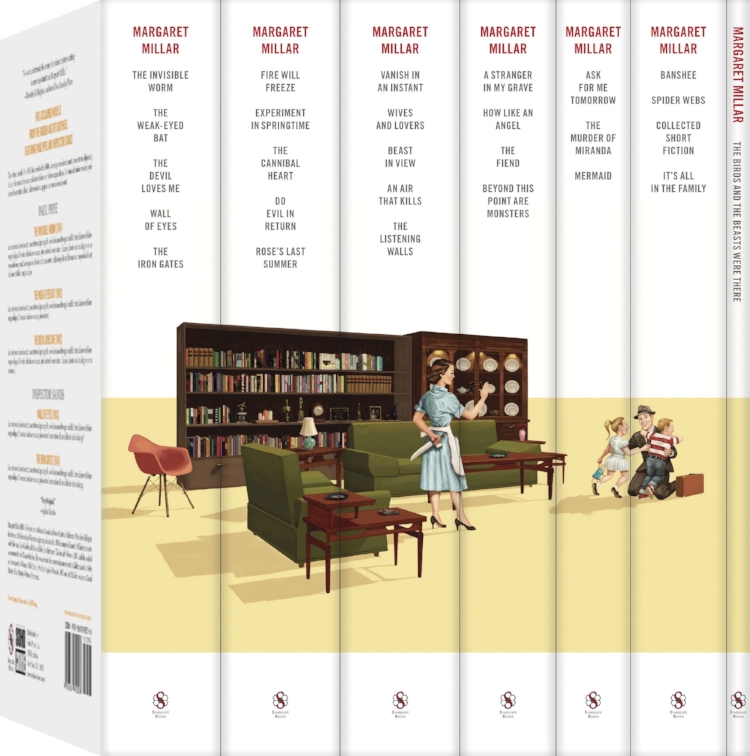 Put all seven volumes together in the right order and you get this grimly wonderful spine illustration. 