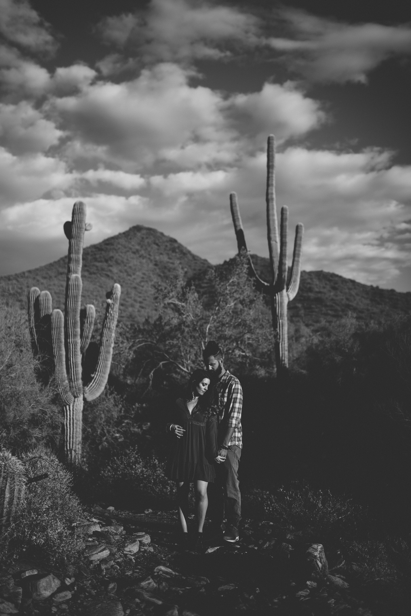 Arizona Desert Sunset Engagement Pics