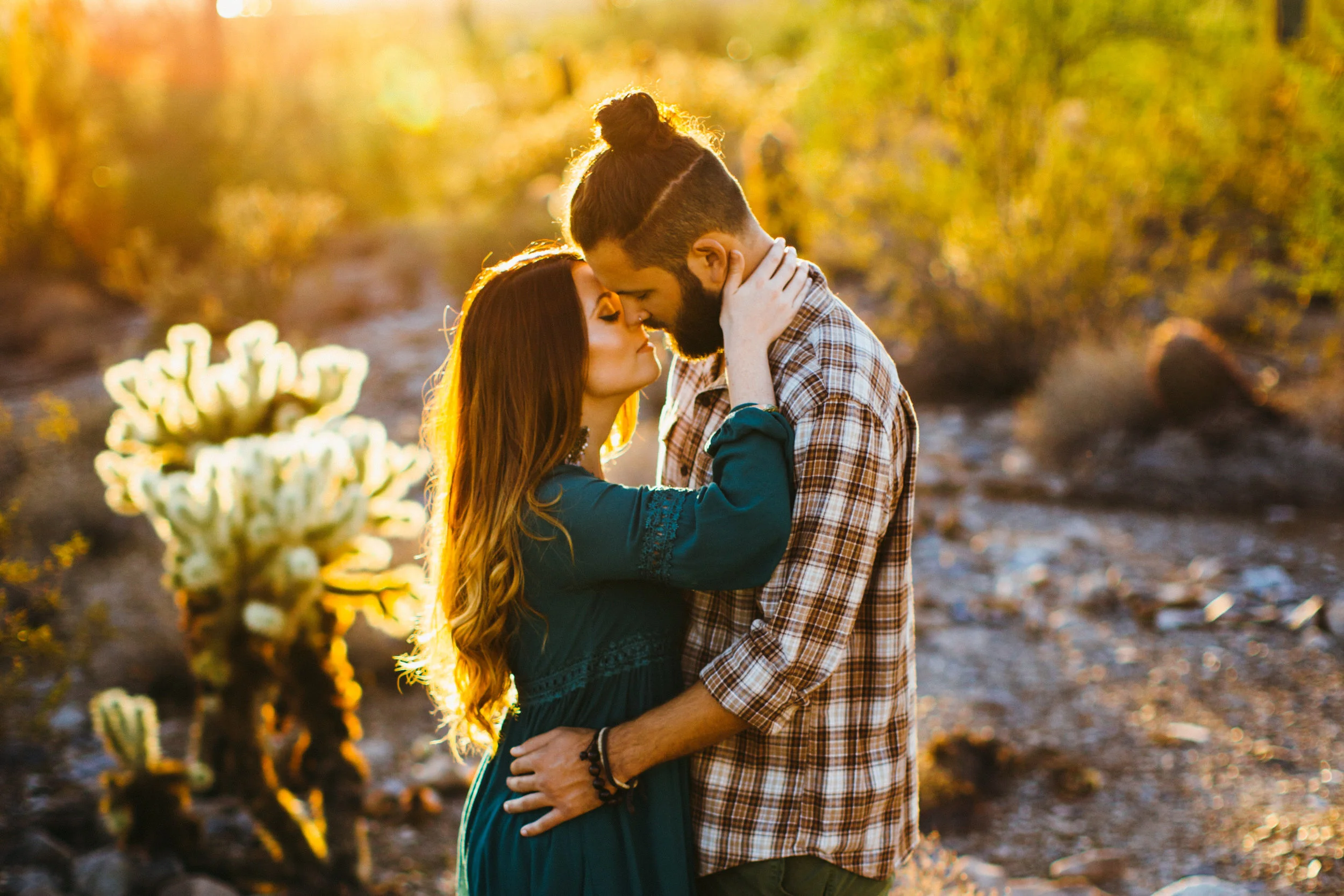 Arizona Desert Sunset Engagement Pics