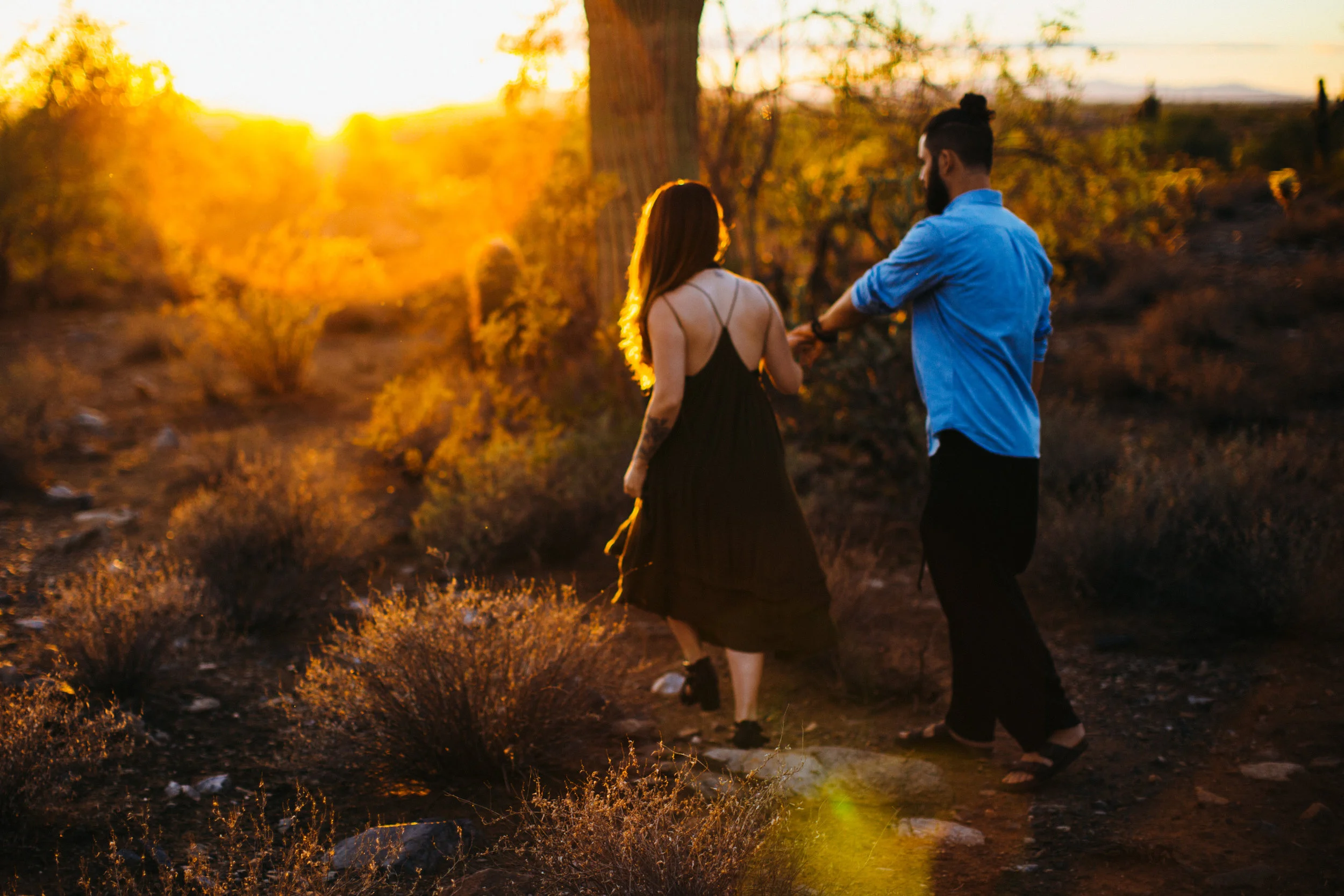 Arizona Desert Sunset Engagement Pics