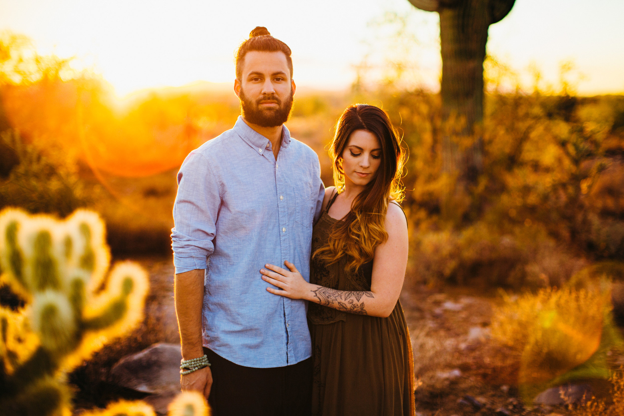 Arizona Desert Sunset Engagement Pics