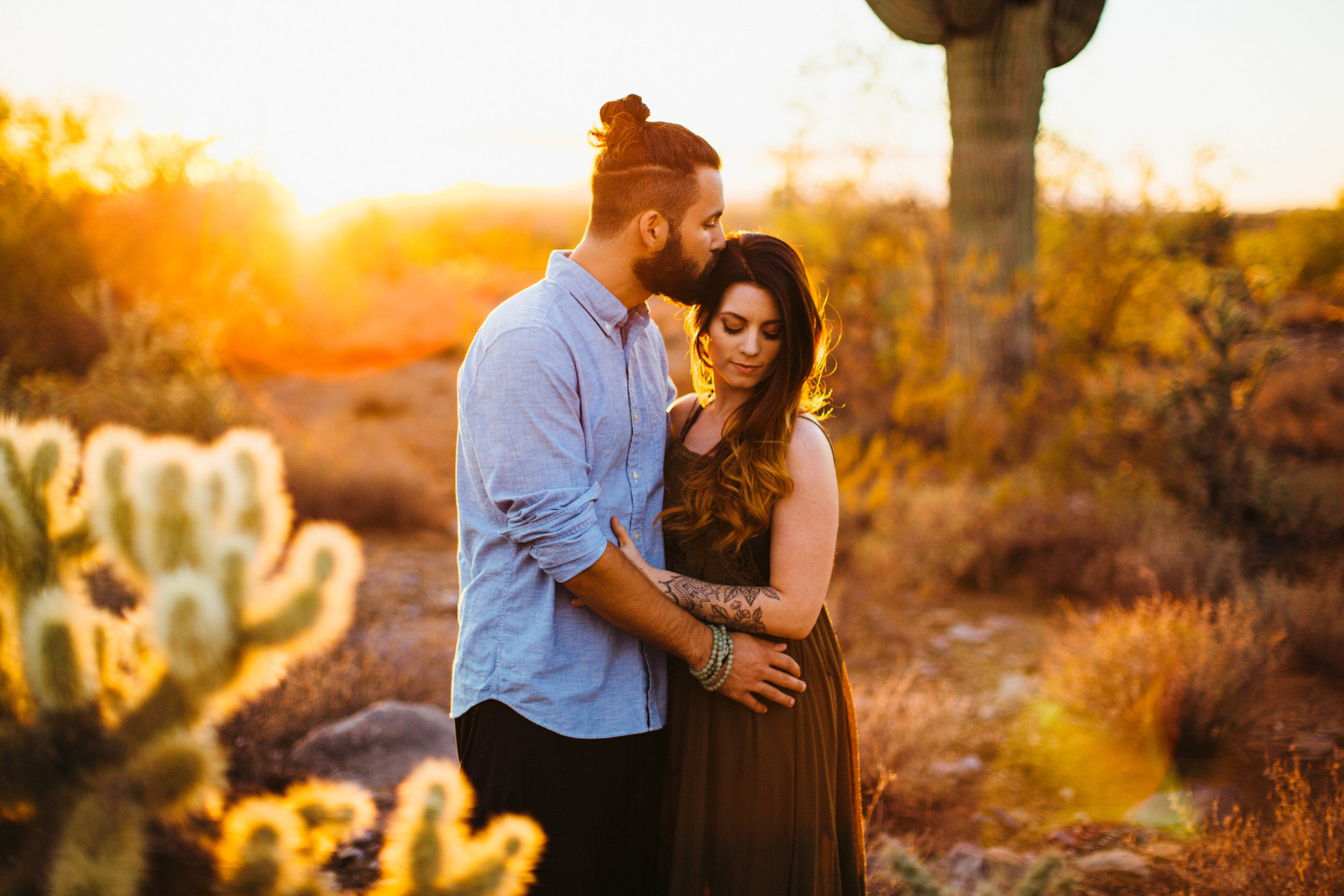 Arizona Desert Sunset Engagement Pics