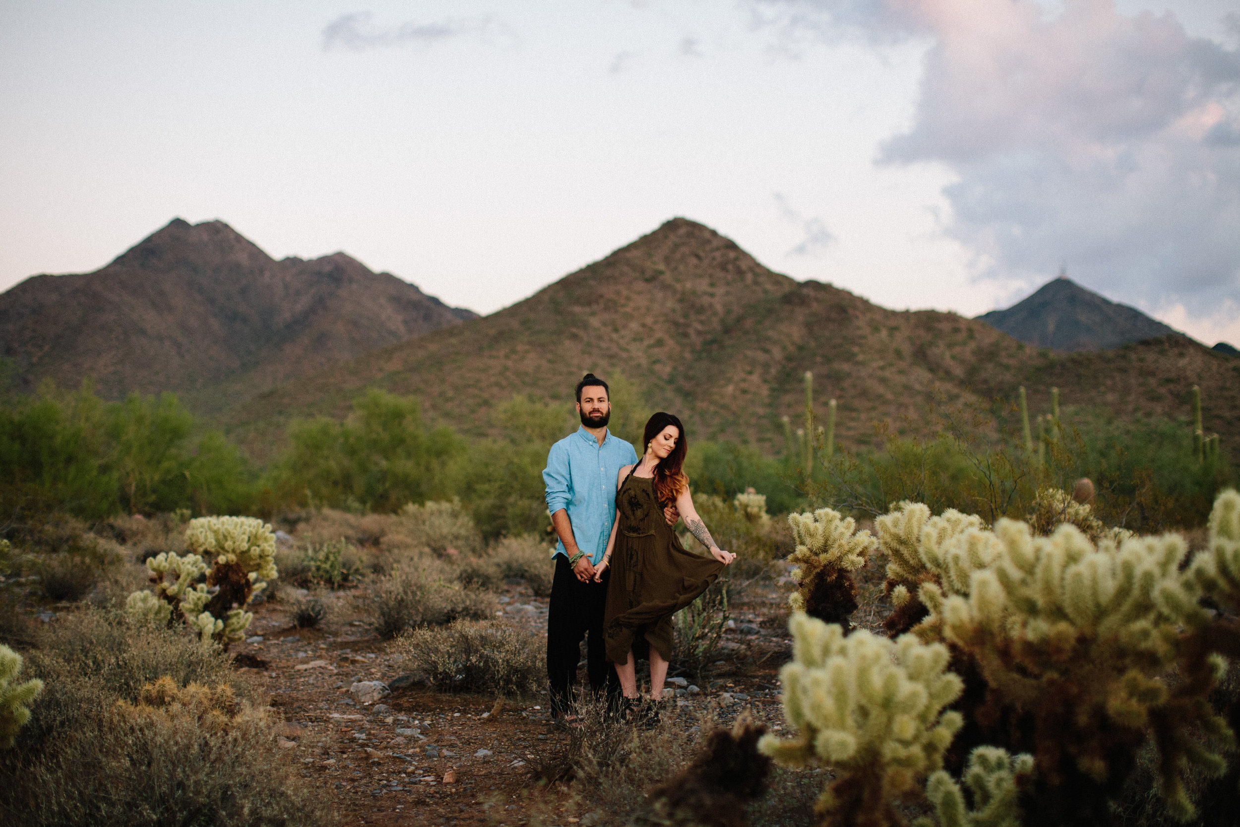 Arizona Desert Sunset Engagement Pics