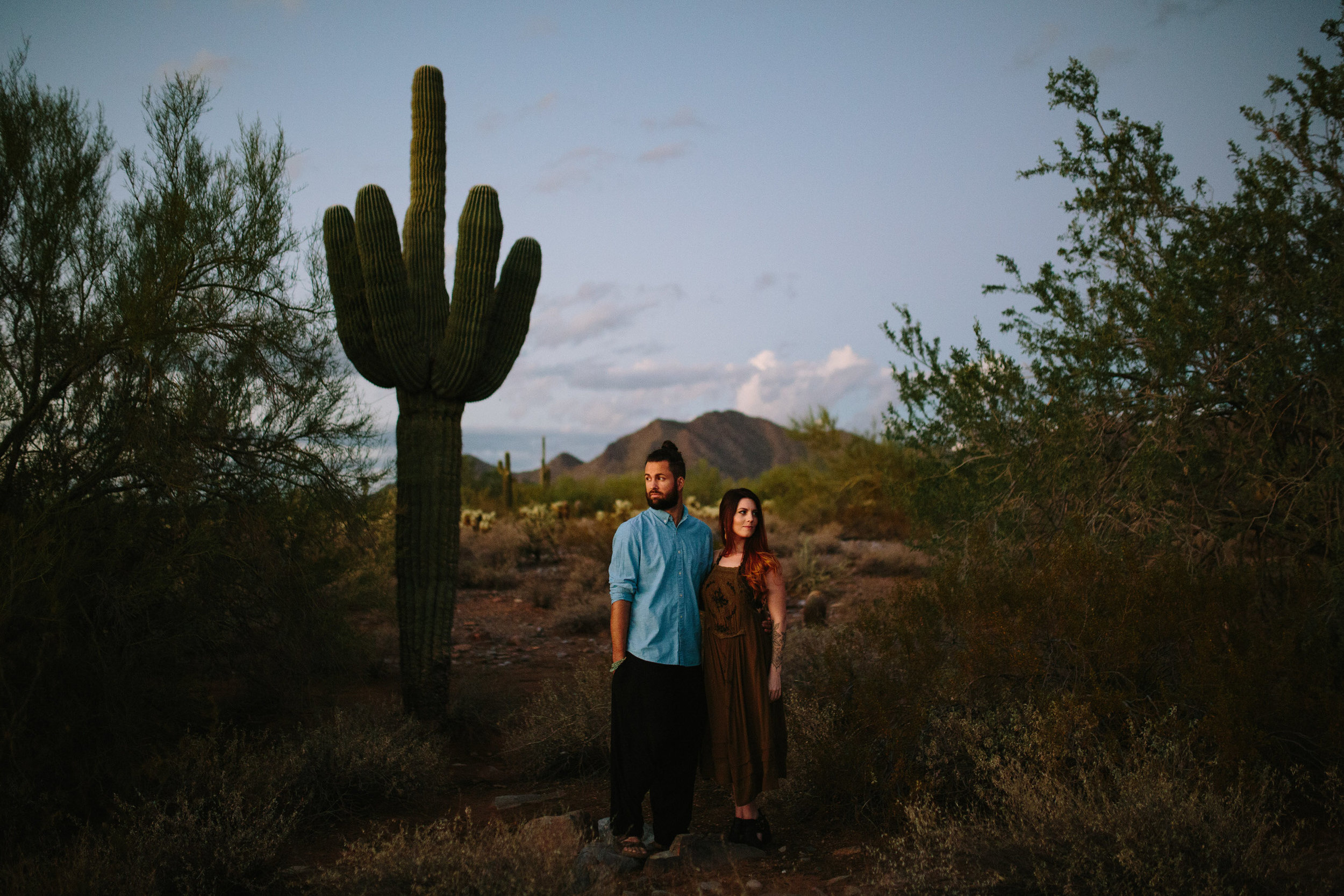 Arizona Desert Sunset Engagement Pics