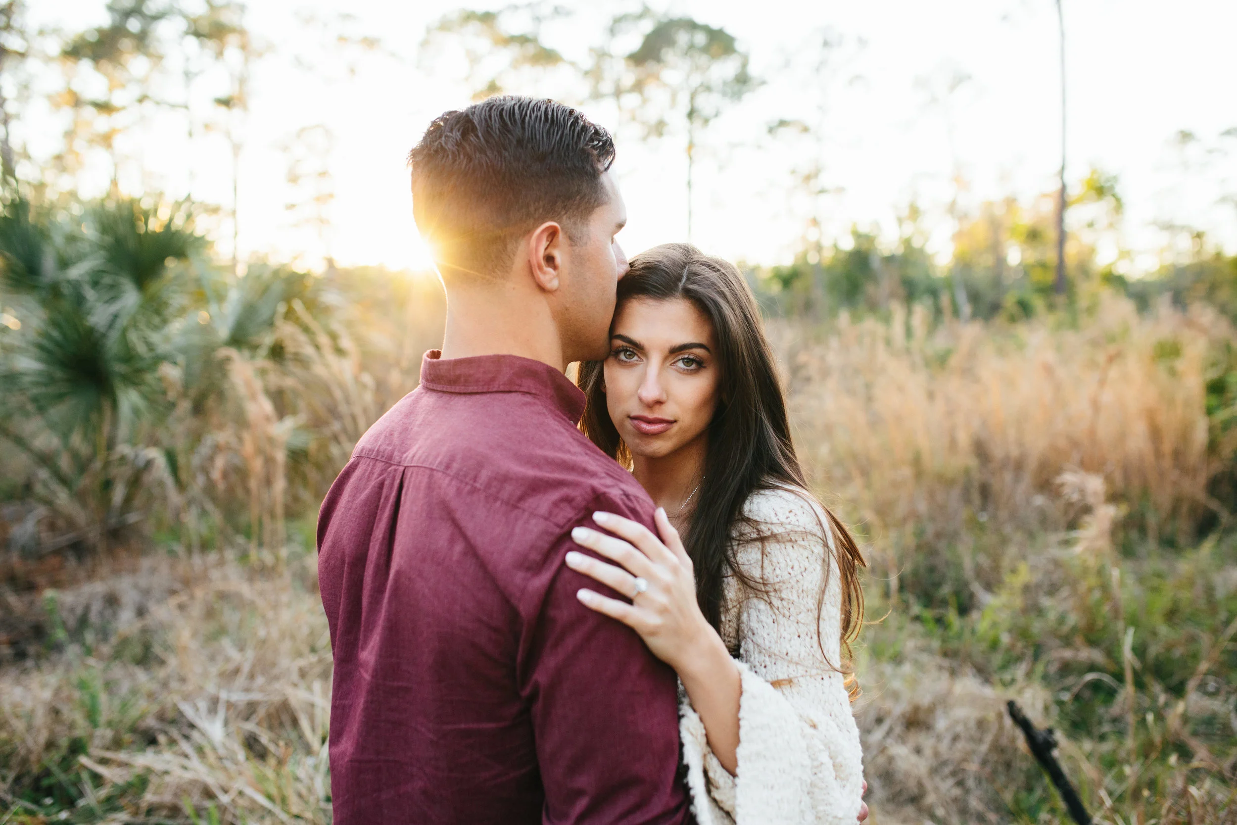golden hour sunset engagement