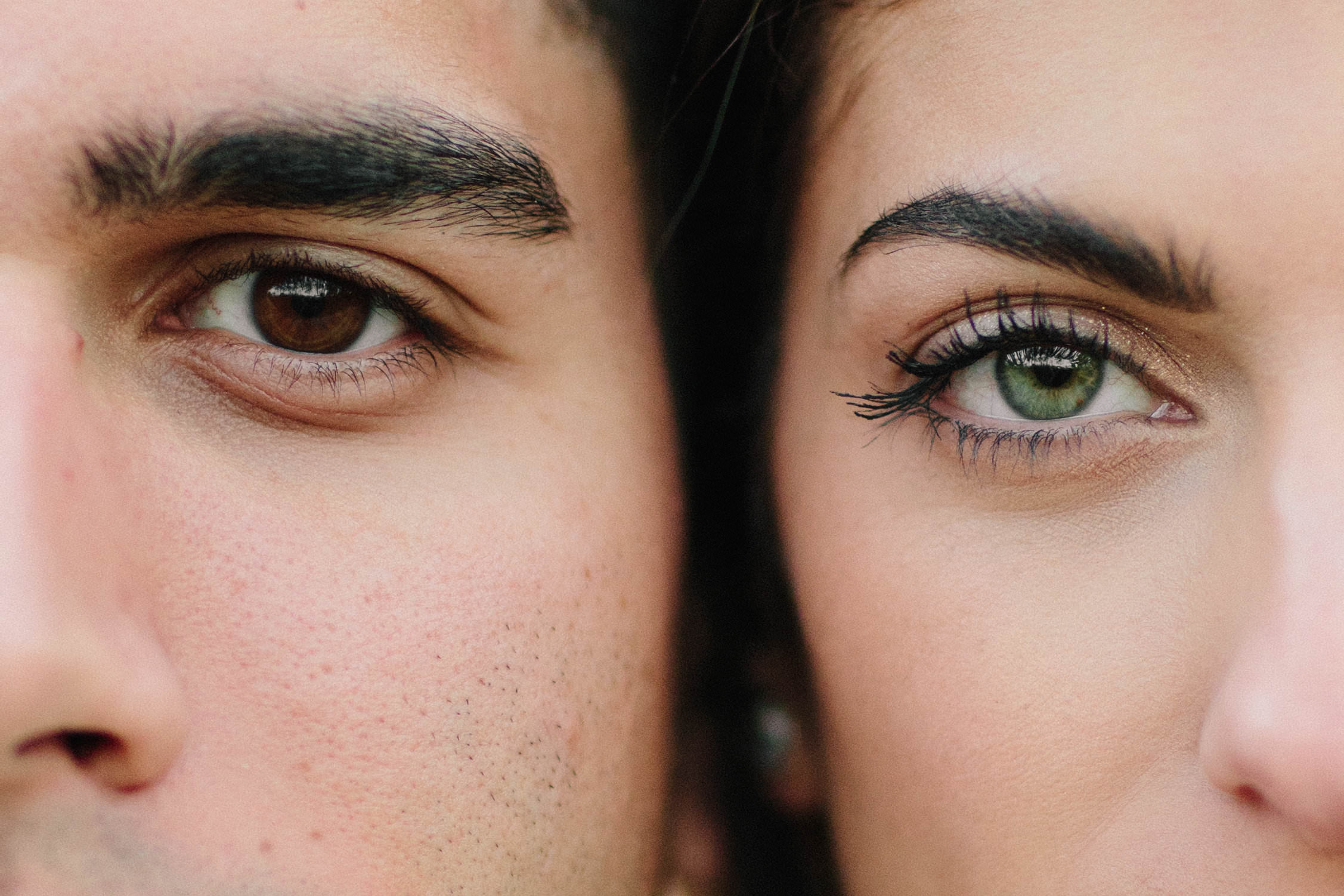 couple eyes engagement