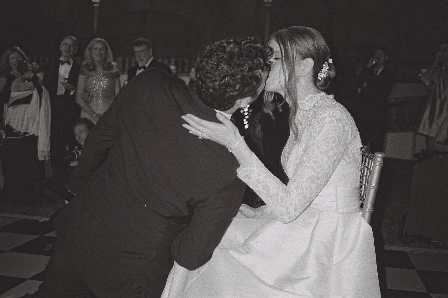 I waited what seemed like forever to capture this photo. JB was singing to his bride from across the dance floor and he ran to her full speed and stole a kiss. Aim. Kiss. Snap. Flash. 🔥 Right place, right time. I&rsquo;ll never forget it.