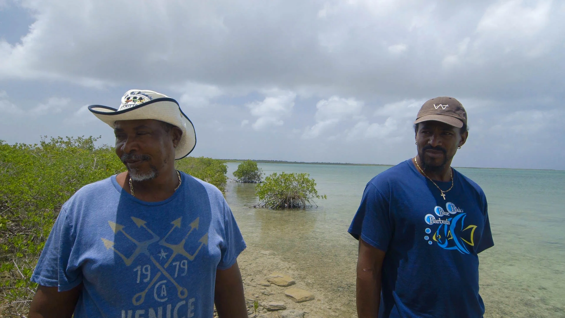 Henry and Zandar, standing on the old horse path, now covered with water - Video Still, Tom Miller