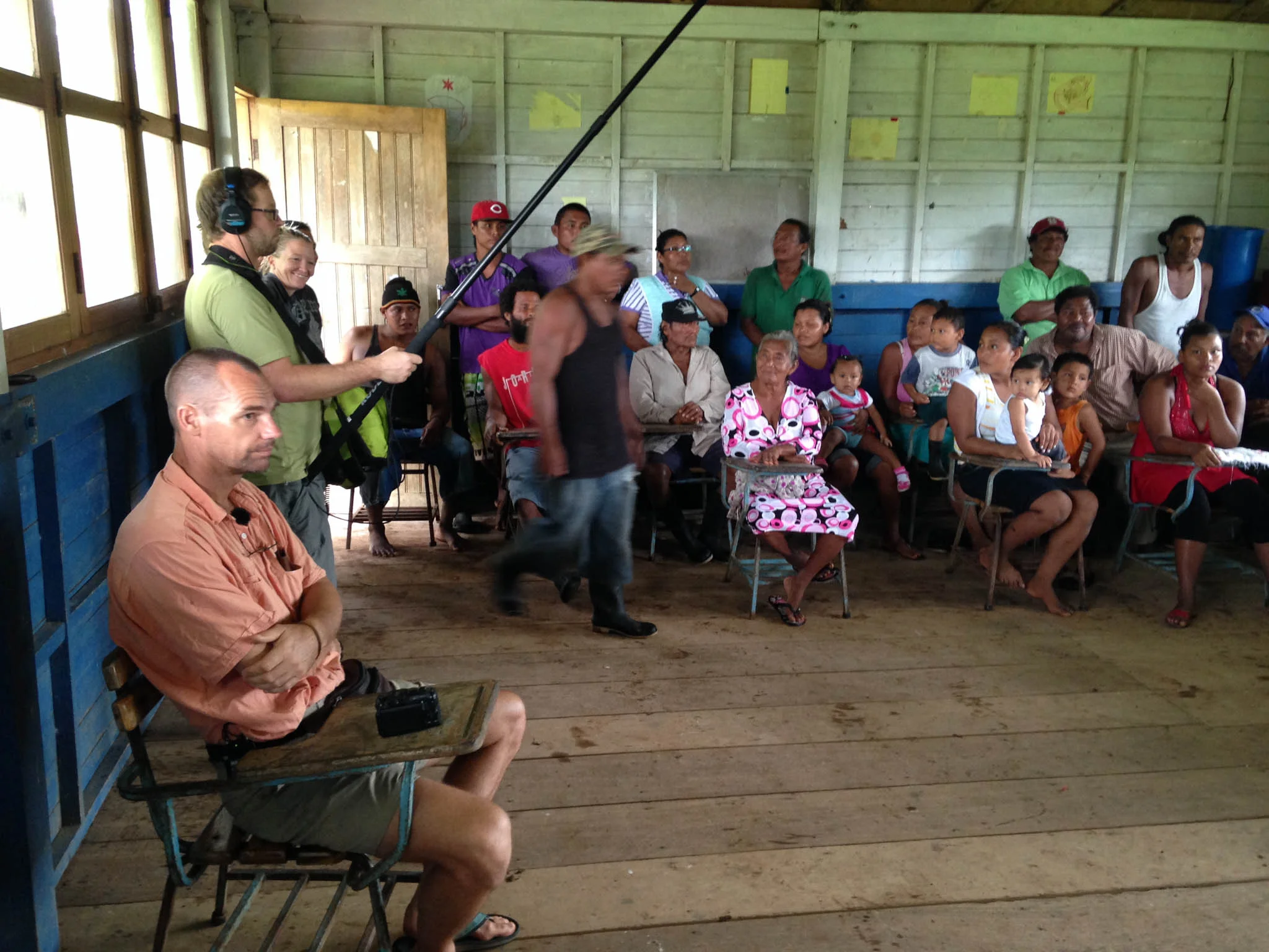 Claus sits on left, listening - photo, Tom Miller