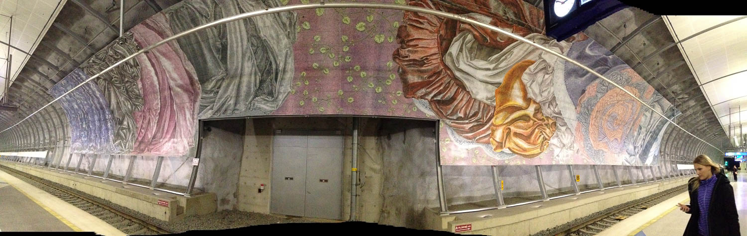 Helsinki train station mural