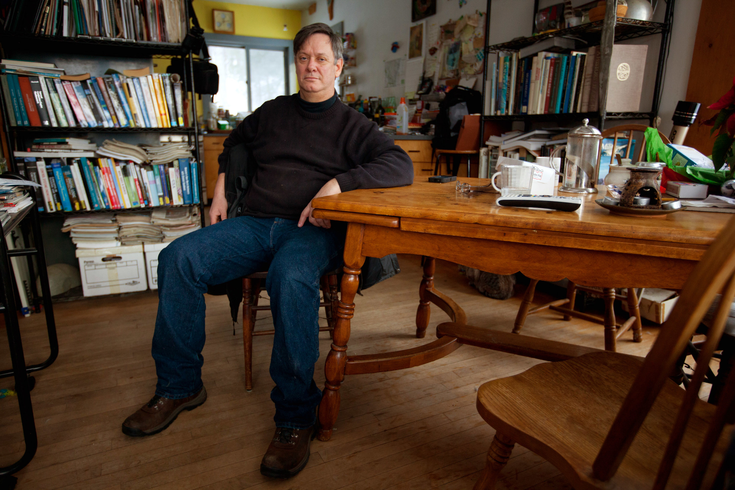  Ernie Ciccotelli poses for a photo inside his Norwich, Vermont home on Dec. 31, 2013. Ciccotelli suffered compilations after he donated a kidney to his brother in January of 2006 at Beth Israel Deaconess Hospital in Boston. Ciccotelli was unable to 