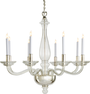 Circa Lighting is one of my go to lighting resources as they have styles to suit every environment and their products are so well made. The Grande George Balustrade is a substantial chandelier that fits well in both a traditional or more contemporary room and the glass with nickel finish sparkle invitingly in the sunlight. I love it above the dining table. Circalighting.com