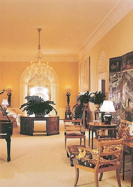 The central hall as decorated for Former President George W & Laura Bush in 1991