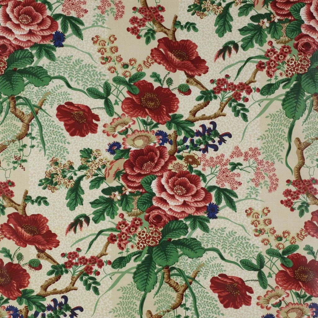 Colefax & Fowler Tree Poppy fabric inspiration for the poppy slipper