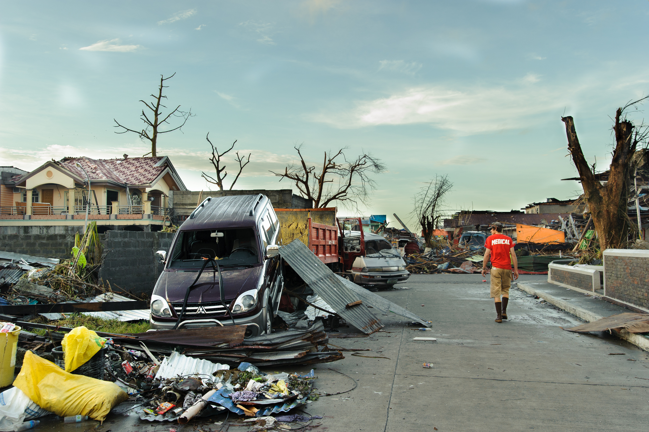 David Page of Mammoth Medical Missions on his daily dawn patrol, 4 days after the team's arrival in Tanauan.
