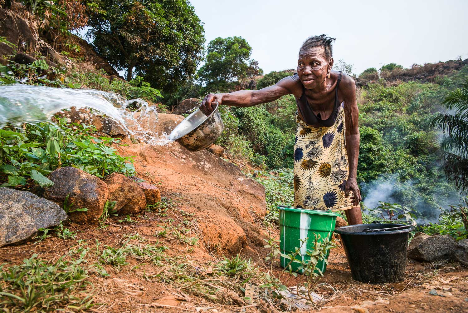 April 2017. Nidia Gbakie. With her son Matthew confined to home taking care of his wife Eye, Nidia, the Gbakie family matriarch, has become the family's sole wage-earner, growing potatoes and onions behind their home and selling the produce to neigh