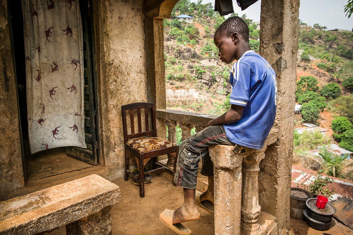 April 2017. Michael Gbakie. Michael chooses to spend most of his free time by his mother's side at home these days, and his attendance at school has dropped relative to 2 years ago. He has not yet learned to read.