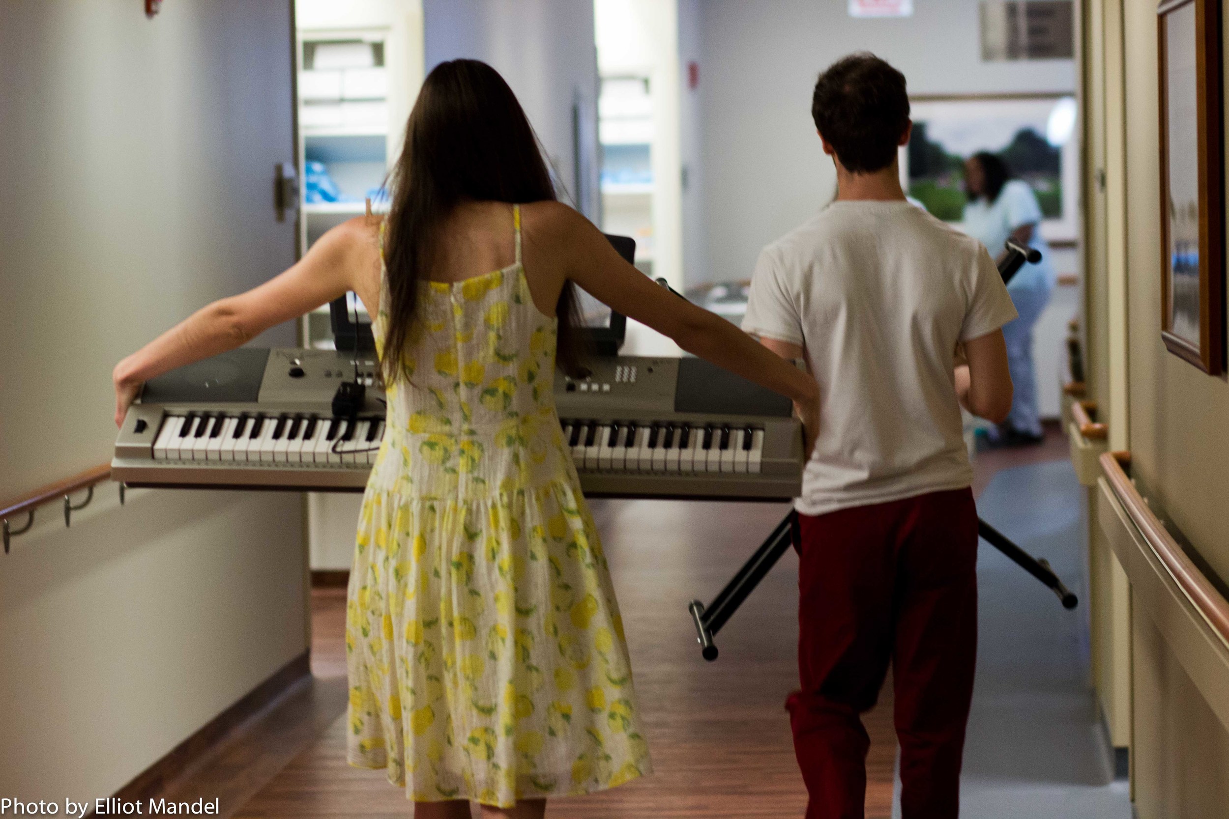  Not the usual medical supplies. &nbsp;Nora Byrd and Gabriel Di Gennaro bring the music to the patients. 