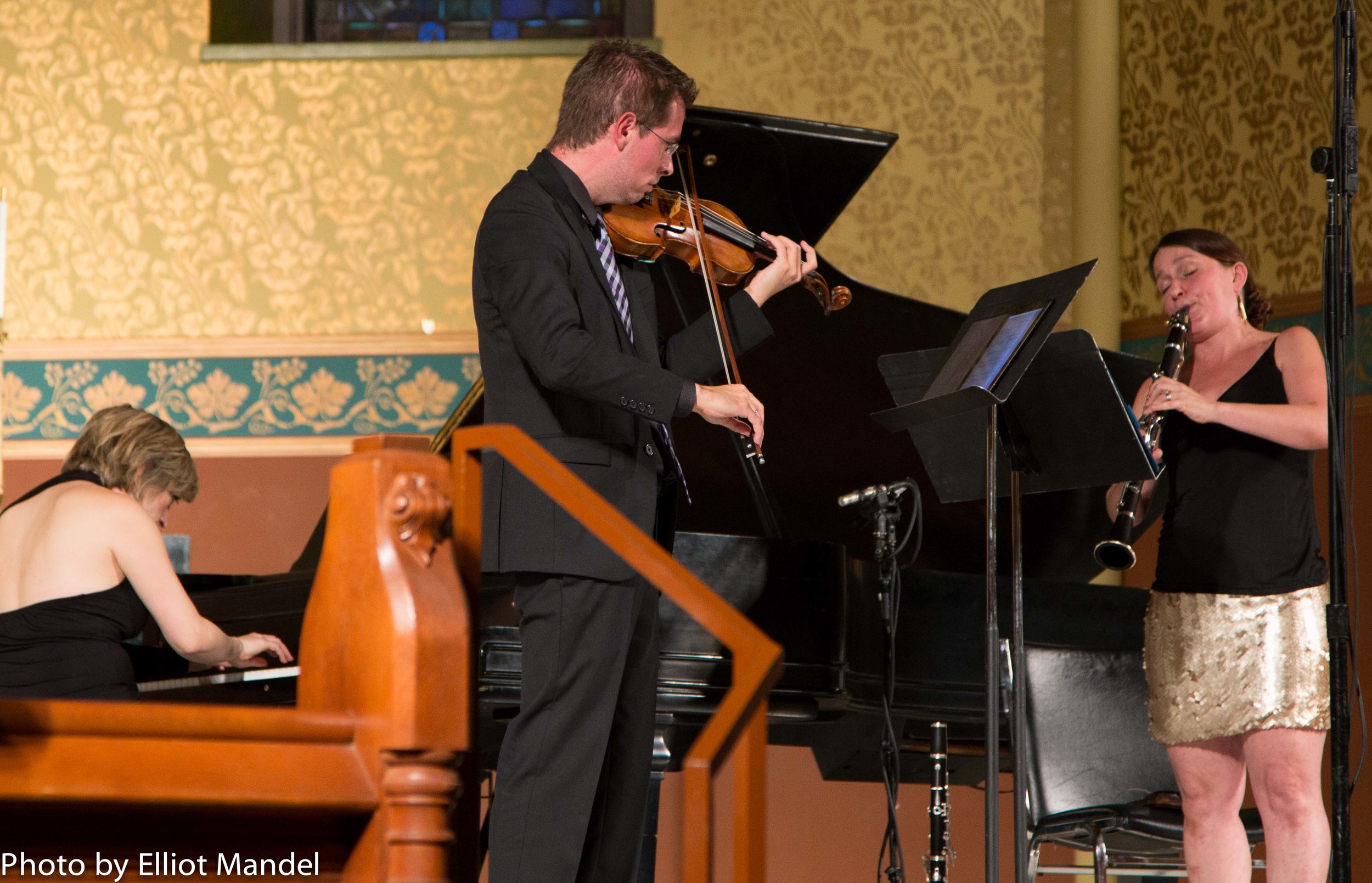  Jani Parsons, Drew Williams, and Jennifer Woodrum of Fifth House Ensemble tearing it up as usual.&nbsp; 