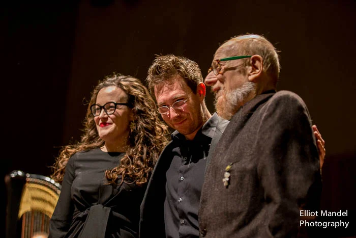 Sharon Harms, David Fulmer, and composer John Eaton.